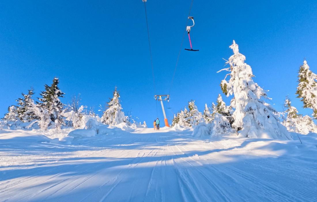 Ben und Flo im Schlepplift am Fichtelberg