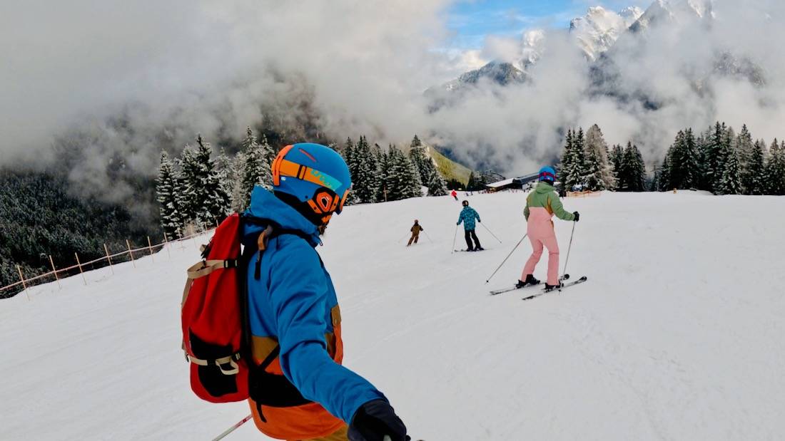 Fravely fahren Ski im Brandner Tal