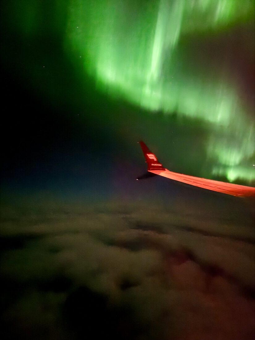 Nordlichter auf dem Flug mit Iceland Air 1