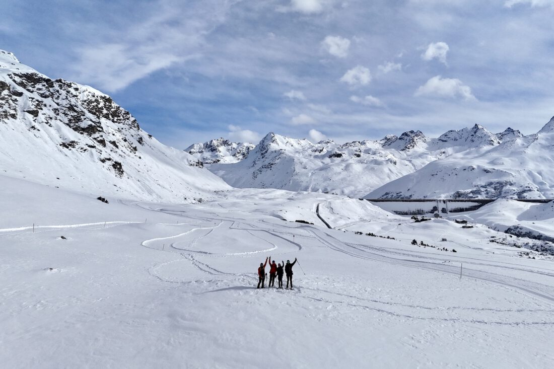 Schneeschuh-Wandern und Skisafari auf der Silvretta Bielerhöhe als Familie mit Teenagern