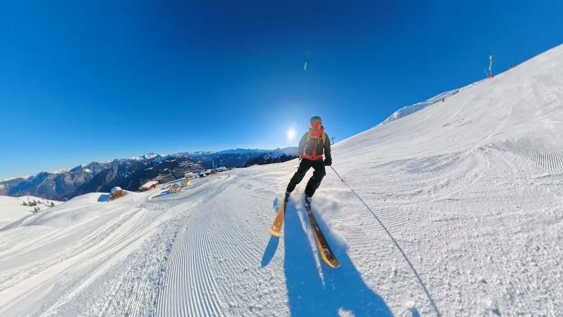 Thomas auf der Skipiste am Erlebnisberg Golm