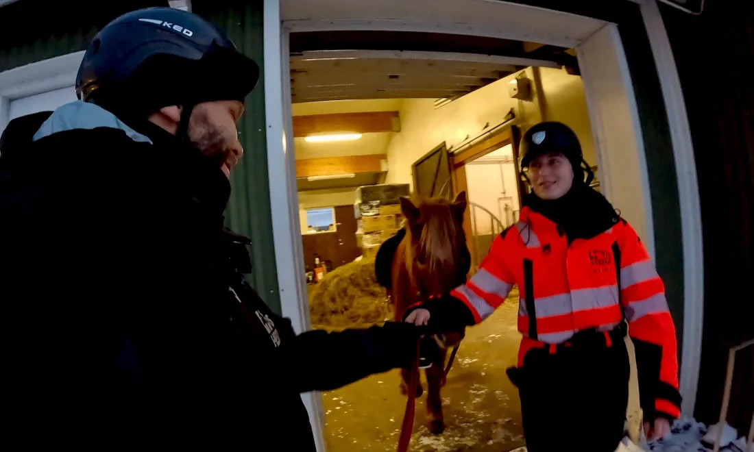 Thomas bekommt ein Pferd bei Ishestar Riding