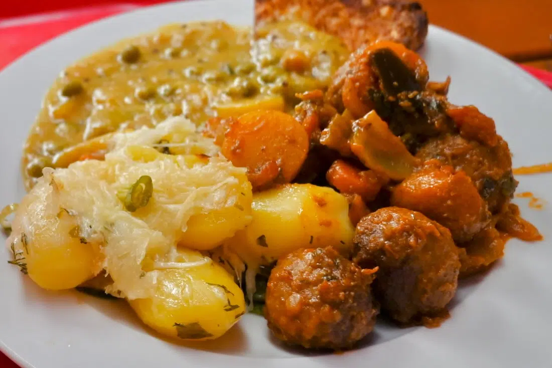 Sehr leckeres Abendessen in der Jugendherberge Dresden