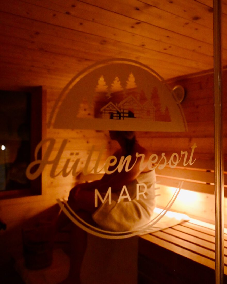 Sauna im Hüttenresort Mare im Fichtelgebirge