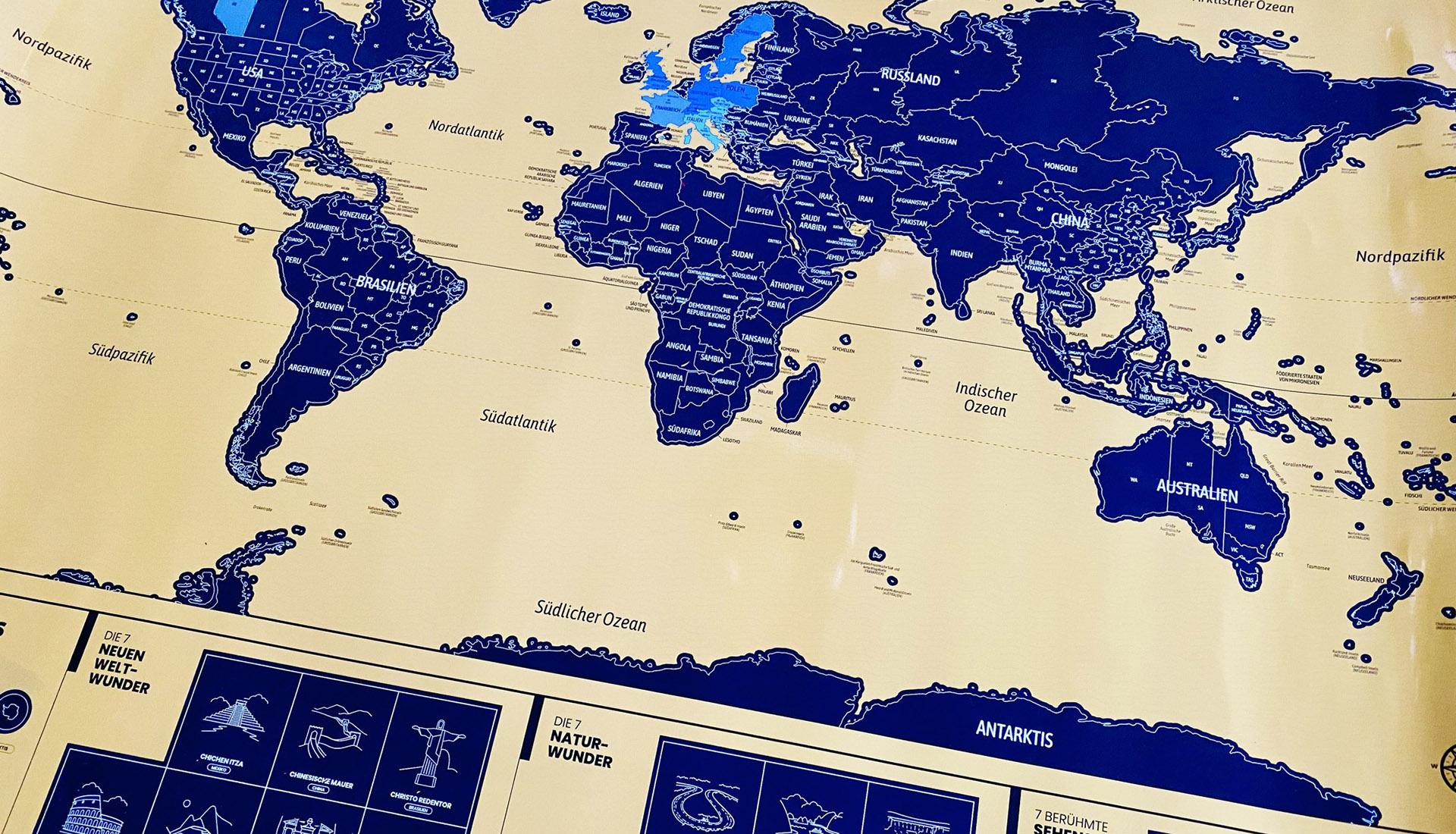 Rubbelkarte - Weltkarte Header